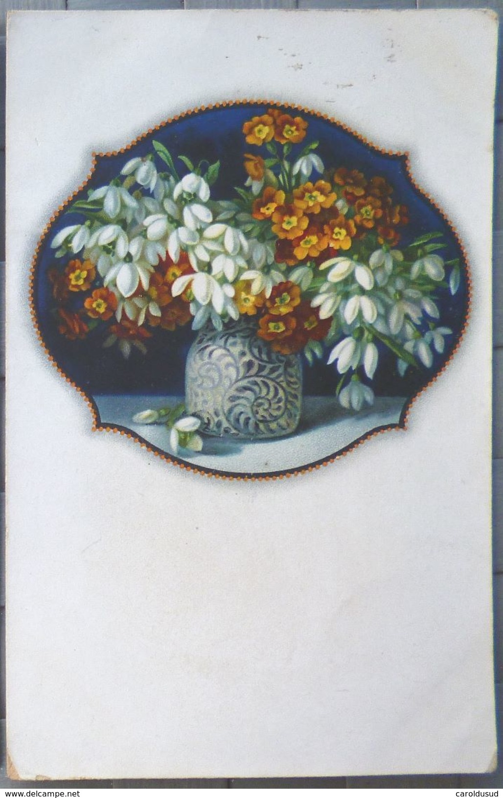 CPA LOT 4X LITHO Couleur Illustateur THEME Fleur PRIMEVERE VASE BOUQUET ART NOUVEAU - Colecciones Y Lotes