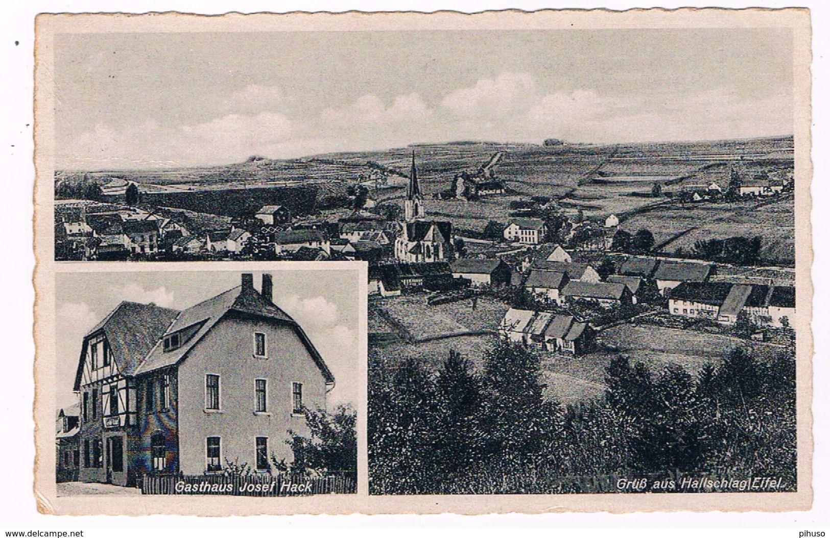 D-7780    HALLSCHLAG : Panorama / Gasthaus Zum Bahnhof Josef Hack - Daun