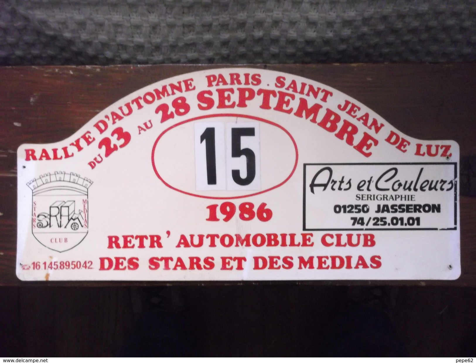 Plaque- Rallye Paris Saint Jean De Luz-1986 - Targhe Rallye