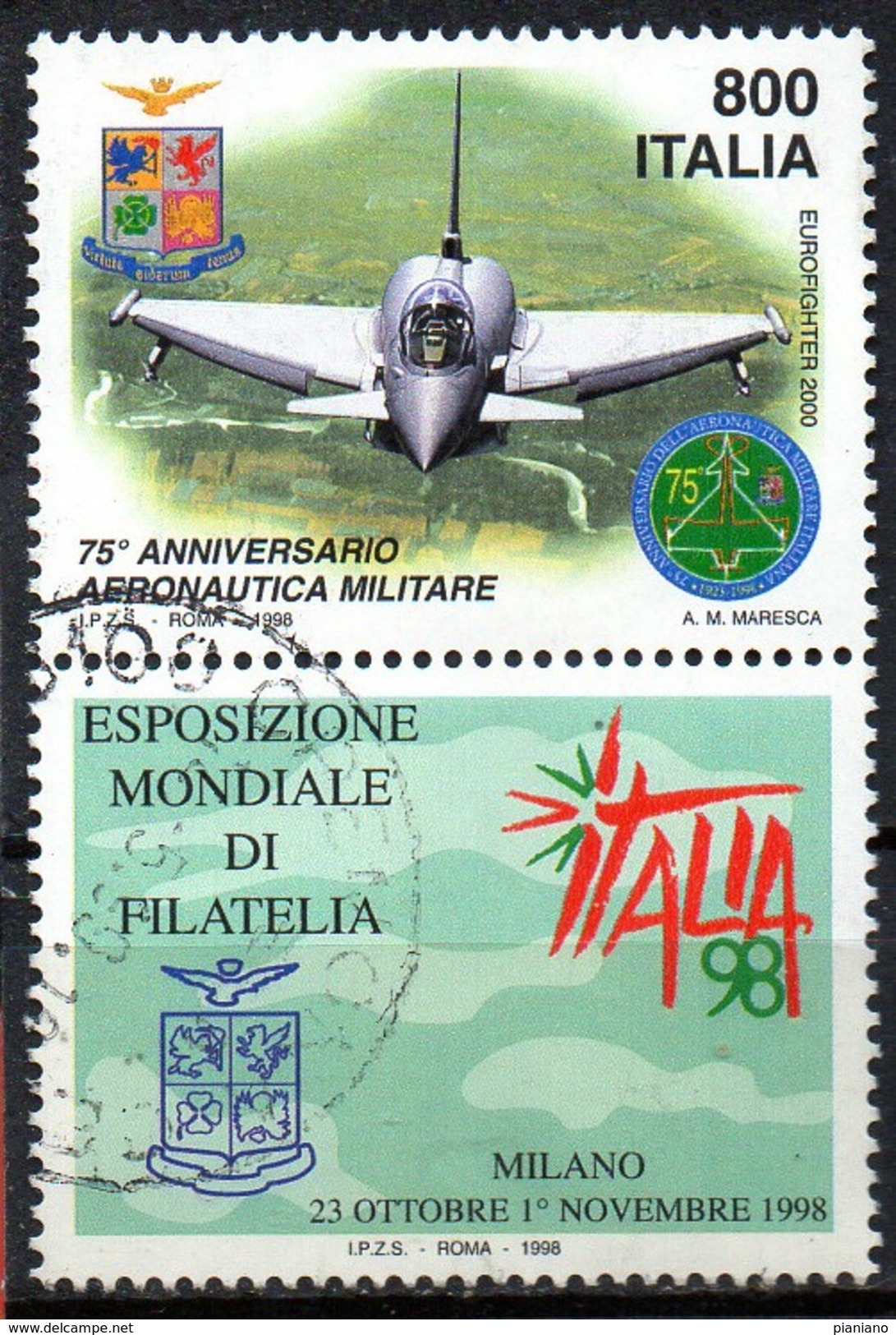 PIA - ITA -1998:Esposiz. Mondiale Di Filatelia "Italia 98" :Giornata Delle Forze Armate -Aeronautica Militare (SAS 2374) - 1991-00: Oblitérés