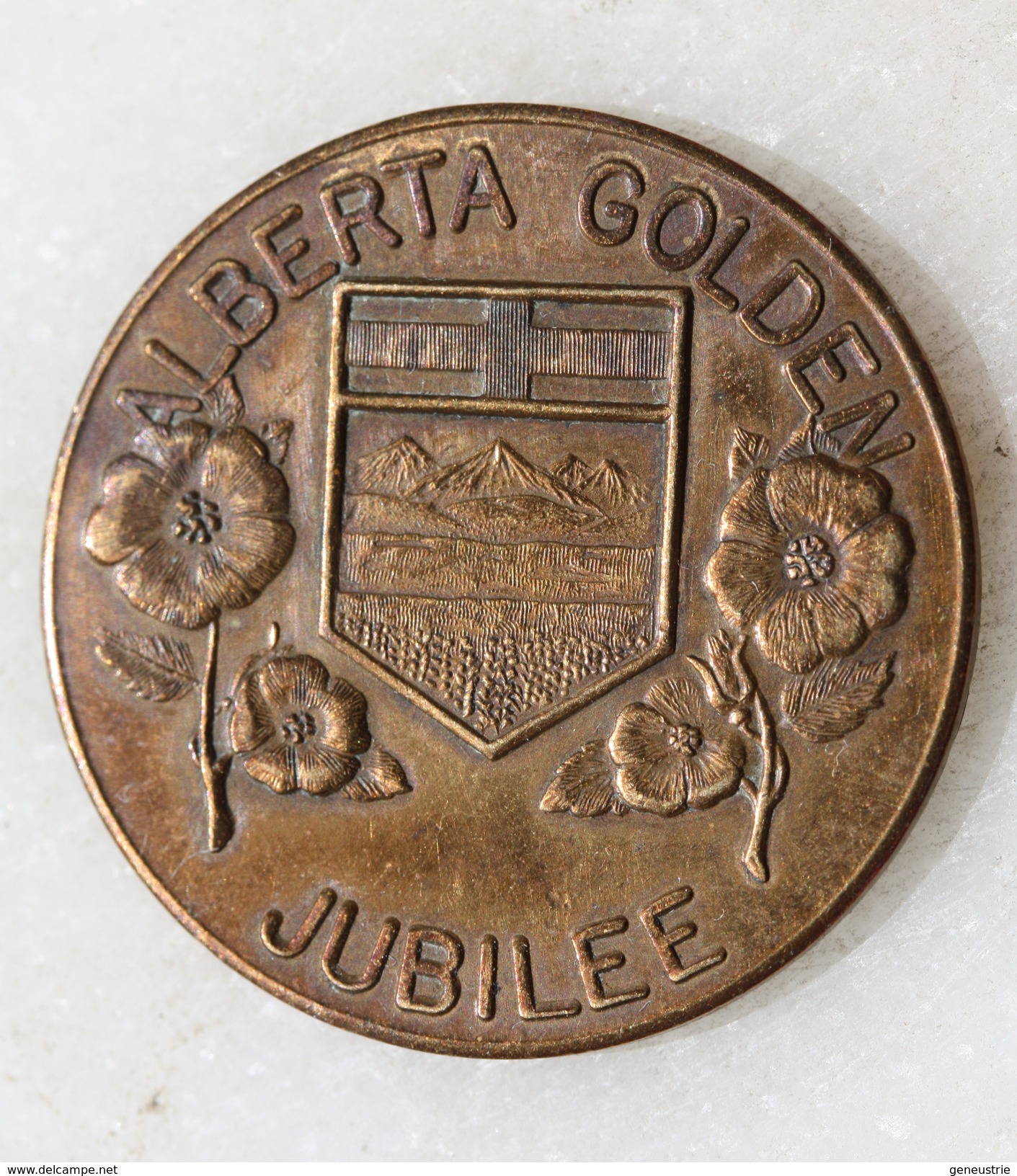 Jeton "Alberta Golden Jubilee - Souvenir Coin Token Canada 1905-1955" Armoiries - Professionnels / De Société