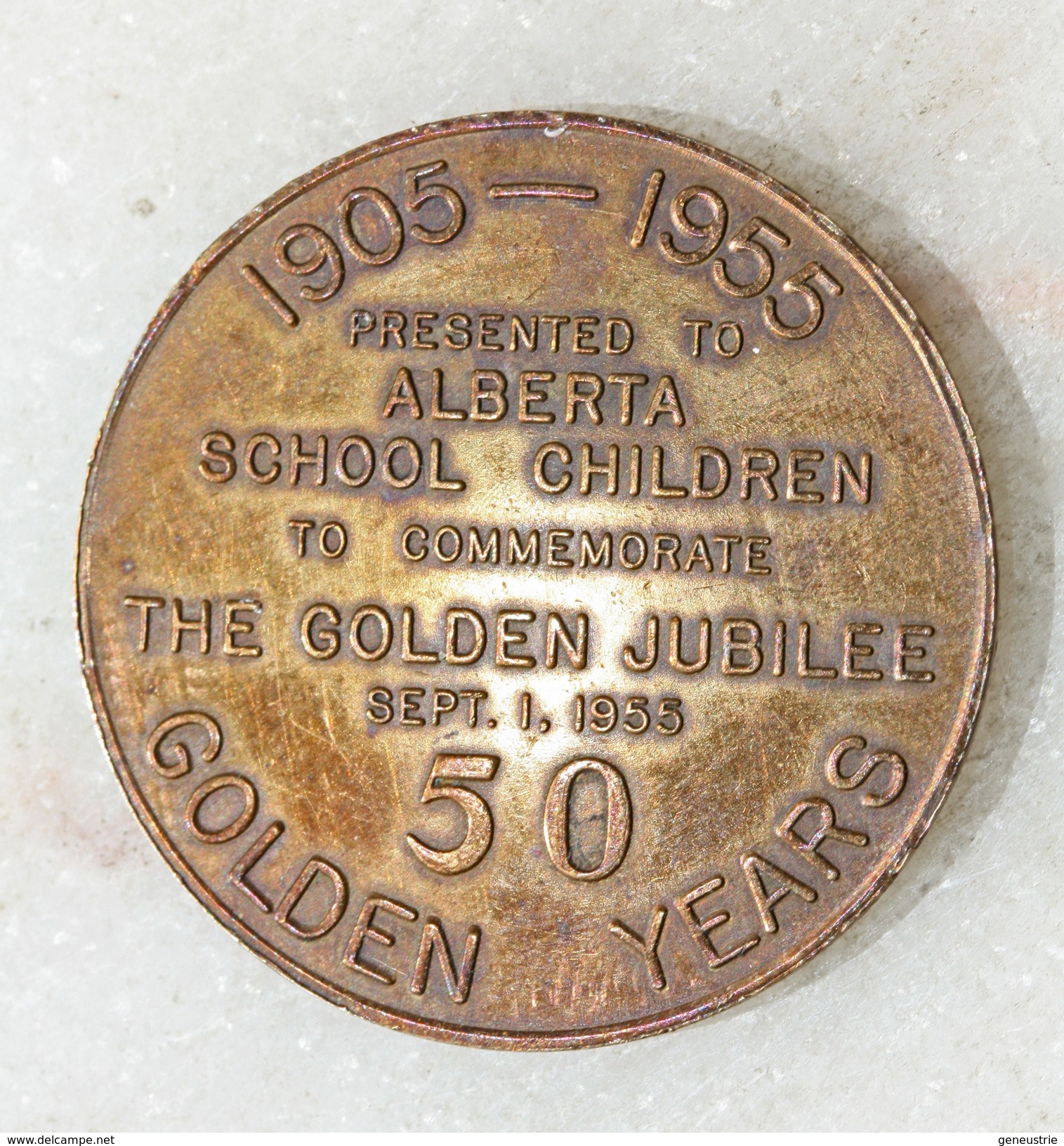Jeton "Alberta Golden Jubilee - Souvenir Coin Token Canada 1905-1955" Armoiries - Professionnels / De Société