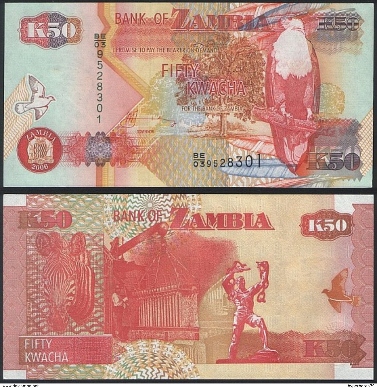 Zambia DEALER LOT ( 10 Pcs ) P 37 E - 50 Kwacha 2006 Printer SABN - UNC - Zambia