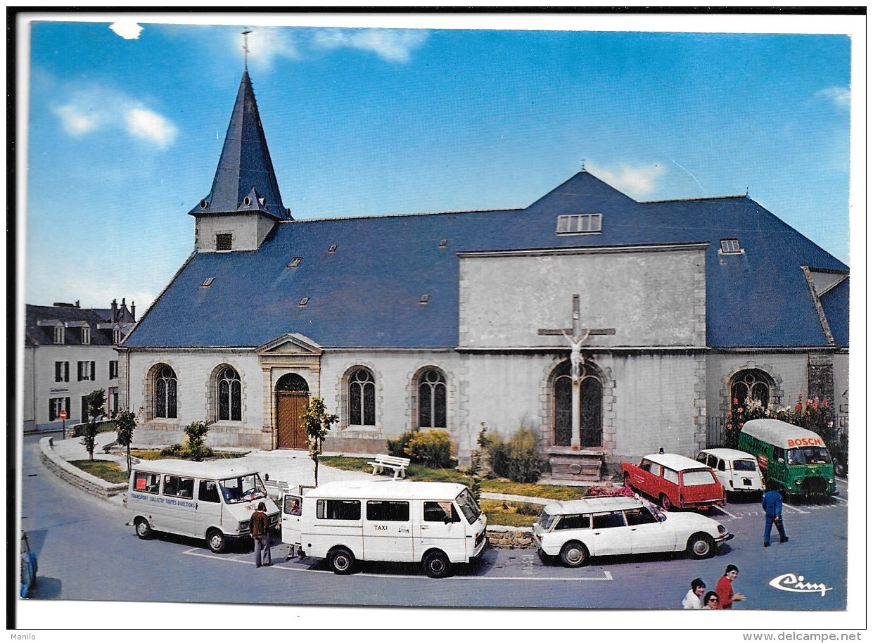 56 - ILE  De GROIX -  Eglise   - Animation, Taxis Camionnettes - Citroën DS Break  - CIM -COMBIER IMP à MACON  Ref 0462 - Groix