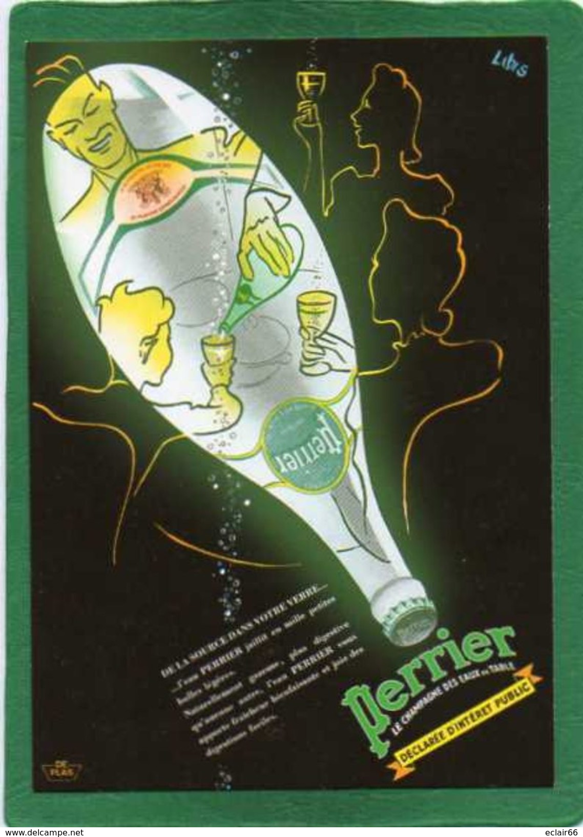 PERRIER Le Champagne Des Eaux De Table  Carte Postale Signé LIBIS   CPM Grd Format - Publicité