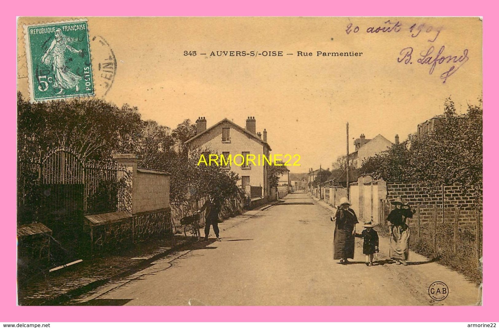 CPA  AUVERS SUR OISE Rue Parmentier - Auvers Sur Oise