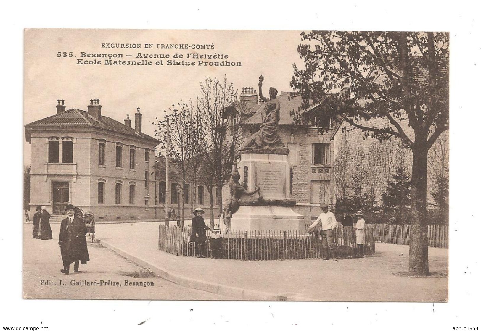 Besançon- Avenue De L'Helvétie -Ecole Maternelle , Statue Proudhon -(C.790) - Besancon