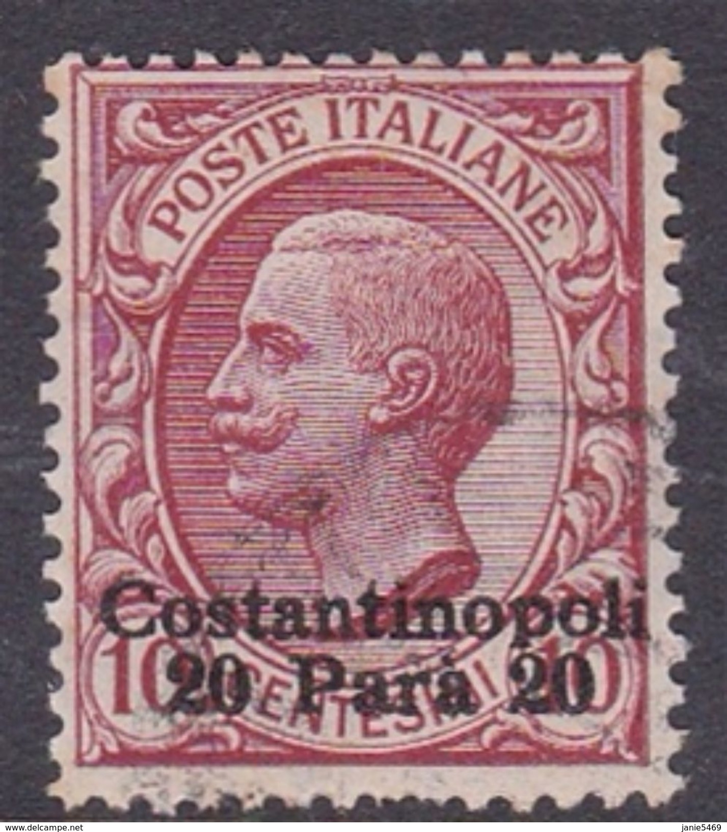 Italian Post Offices In The Levant, Costantinople S 15 1908 20 Para On 10c Pink, Used - Amtliche Ausgaben