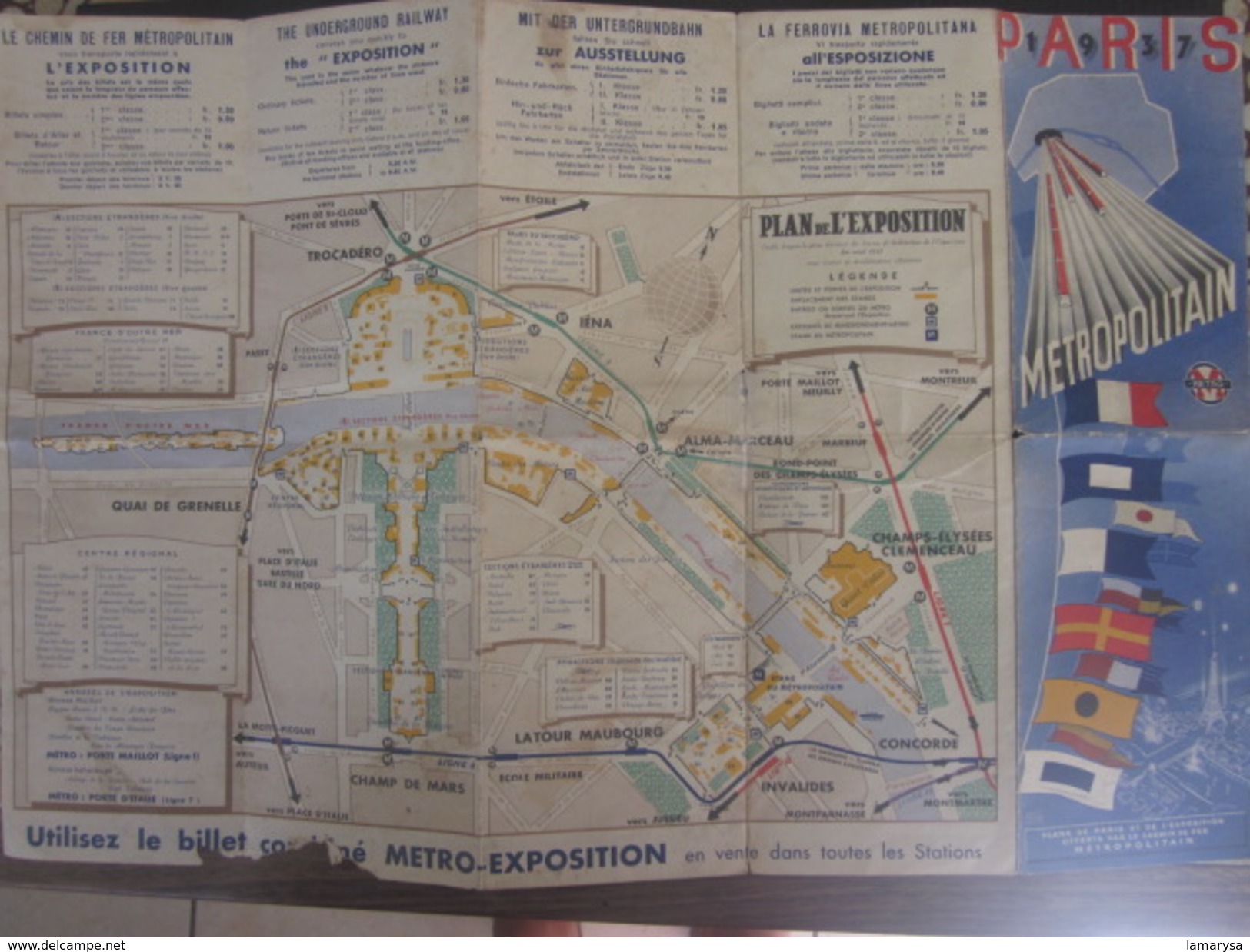 PARIS 1937 Métro Métropolitain Carte Plans De Réseaux-Schémas De Lignes -Stations Parisiennes Légendes.Exposition Avril - Europa