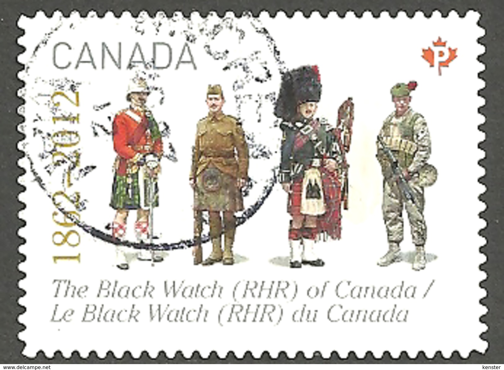 Sc. # 2578 Regiments, Black Watch Of Canada, Uniforms CDC Single Used 2012 K709 - Used Stamps