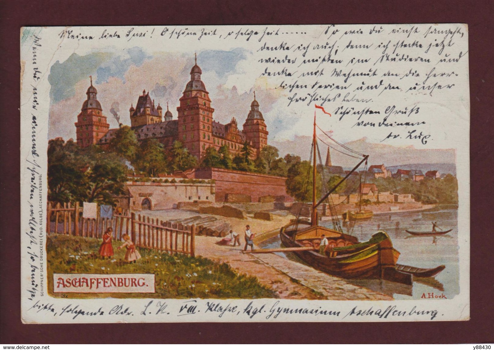 CPA - ASCHAFFENBURG - Carte écrite En 1898  - Voir Les 2 Scannes - Aschaffenburg