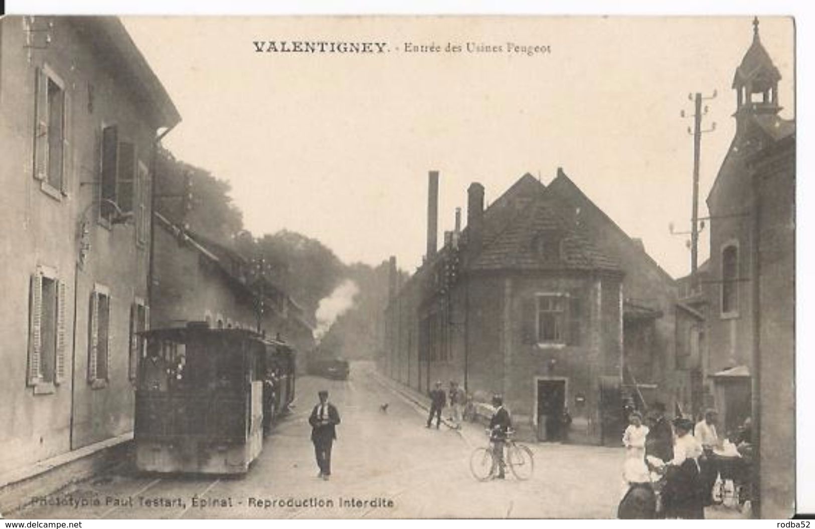 CPA - Valentigney   ( Doubs ) - Entrée Des Usines Peugeot - Train Tramway - Valentigney