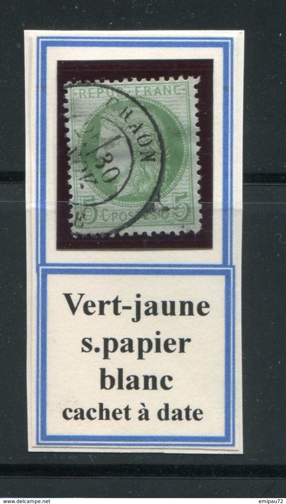 FRANCE- Y&T N°53a)- Vert Sur Papier Blanc- Cachet à Date - 1871-1875 Cérès