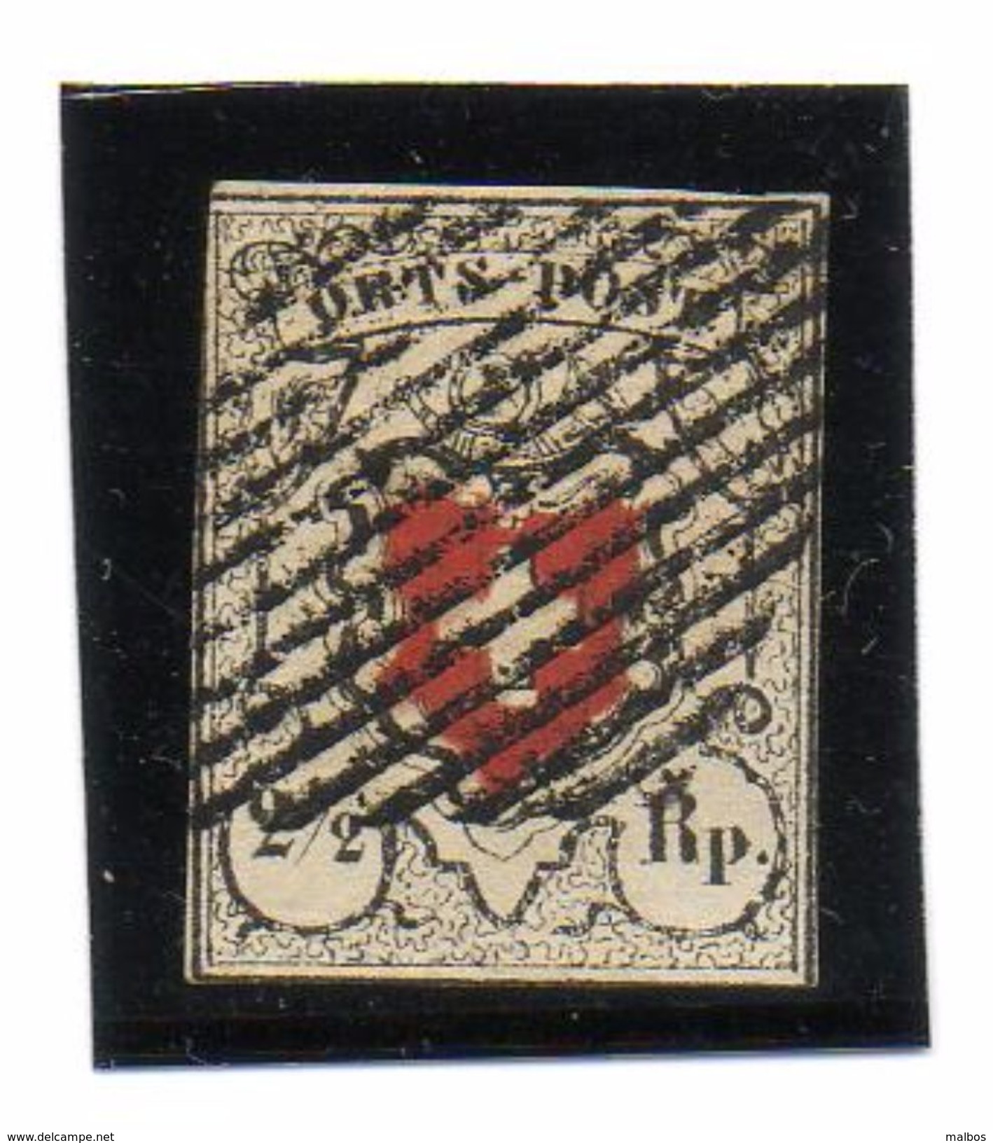 SUISSE - Postes Fédérales  1850  - Y&T 17 (o)   Certif Calvés Paris. - 1843-1852 Federal & Cantonal Stamps