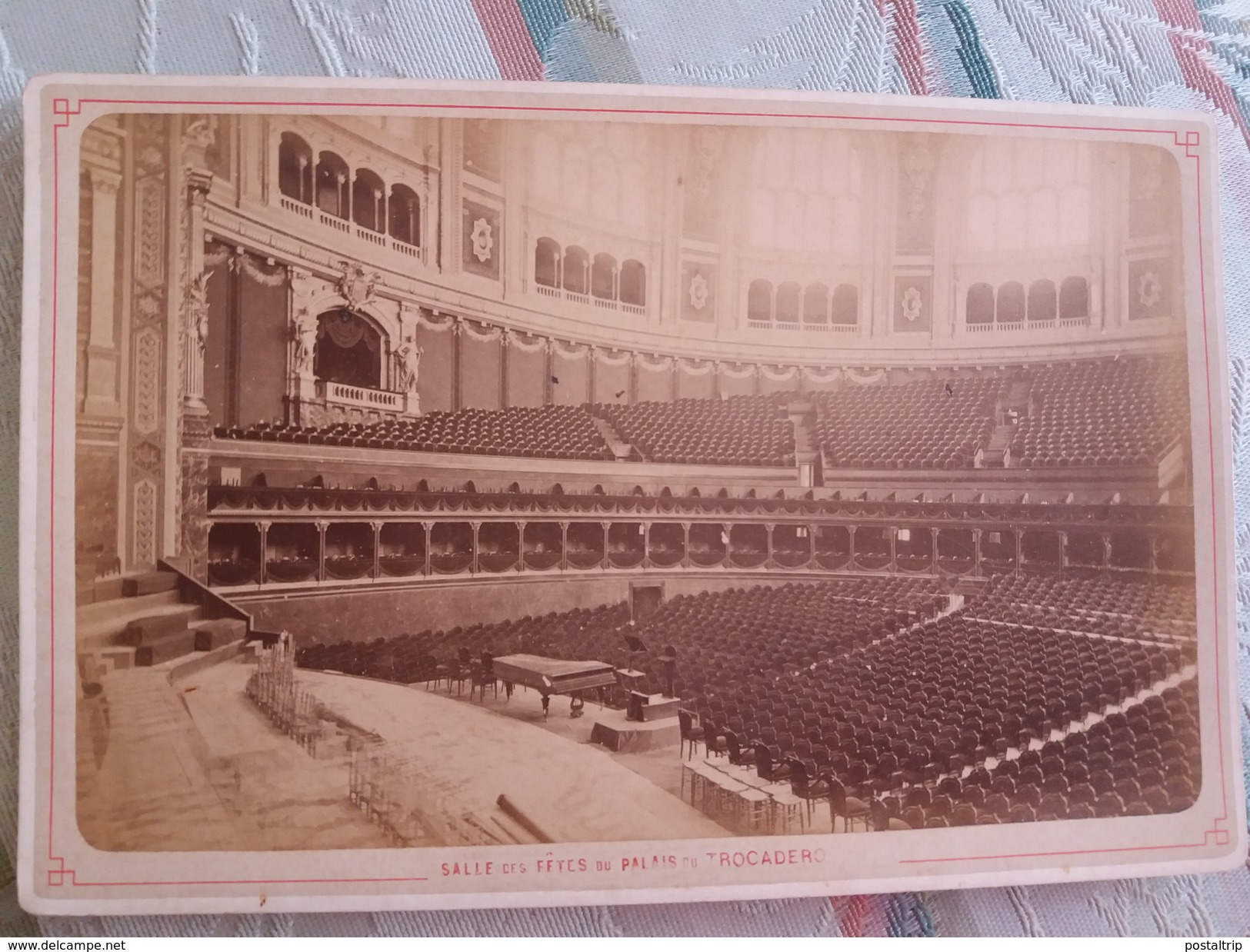 PARIS (FRANCIA) SALLE DE FETES DU PALAIS DU TROCADERO - FOTOGRAFIA ANTIGUA 16.5 X 10.5 CM - Ancianas (antes De 1900)