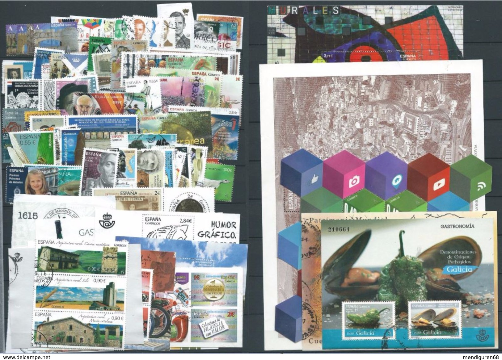 ESPAGNE ESPAÑA SPAIN 2015 FULL YEAR AÑO COMPLETO STAMPS SHEETS, CARNETS USEDS ORIGINAL MAILED - Annate Complete