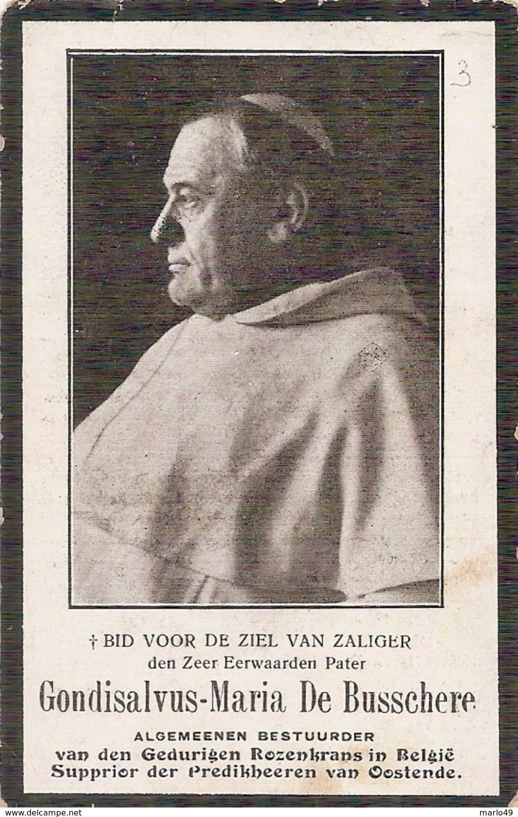 DP. EERW.PATER GONDISALVUS DE BUSSCHERE ° VEURNE 1844 - + OOSTENDE 1914 - Religion & Esotérisme