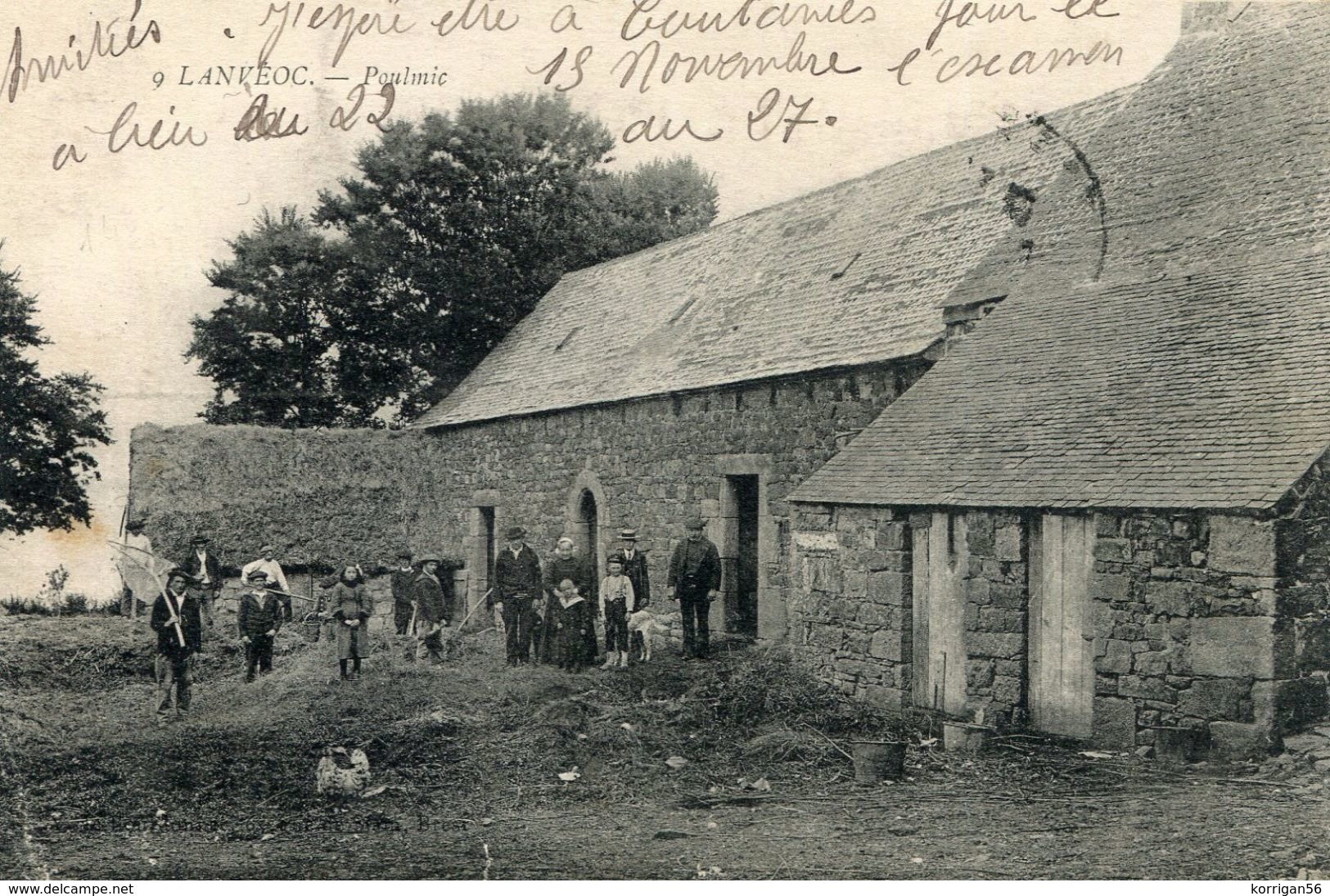 LANVEOC *** POULMIC *** UNE FERME *** PECHEUR DE CREVETTES*** RARE *** - Autres & Non Classés