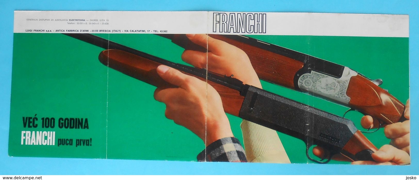 FRANCHI ( Italy ) - Falconet Shotgun & Carabine ... Yugoslav Vintage Catalogue * Chasse Jagd Caccia Caza Hunt Italia - Italia