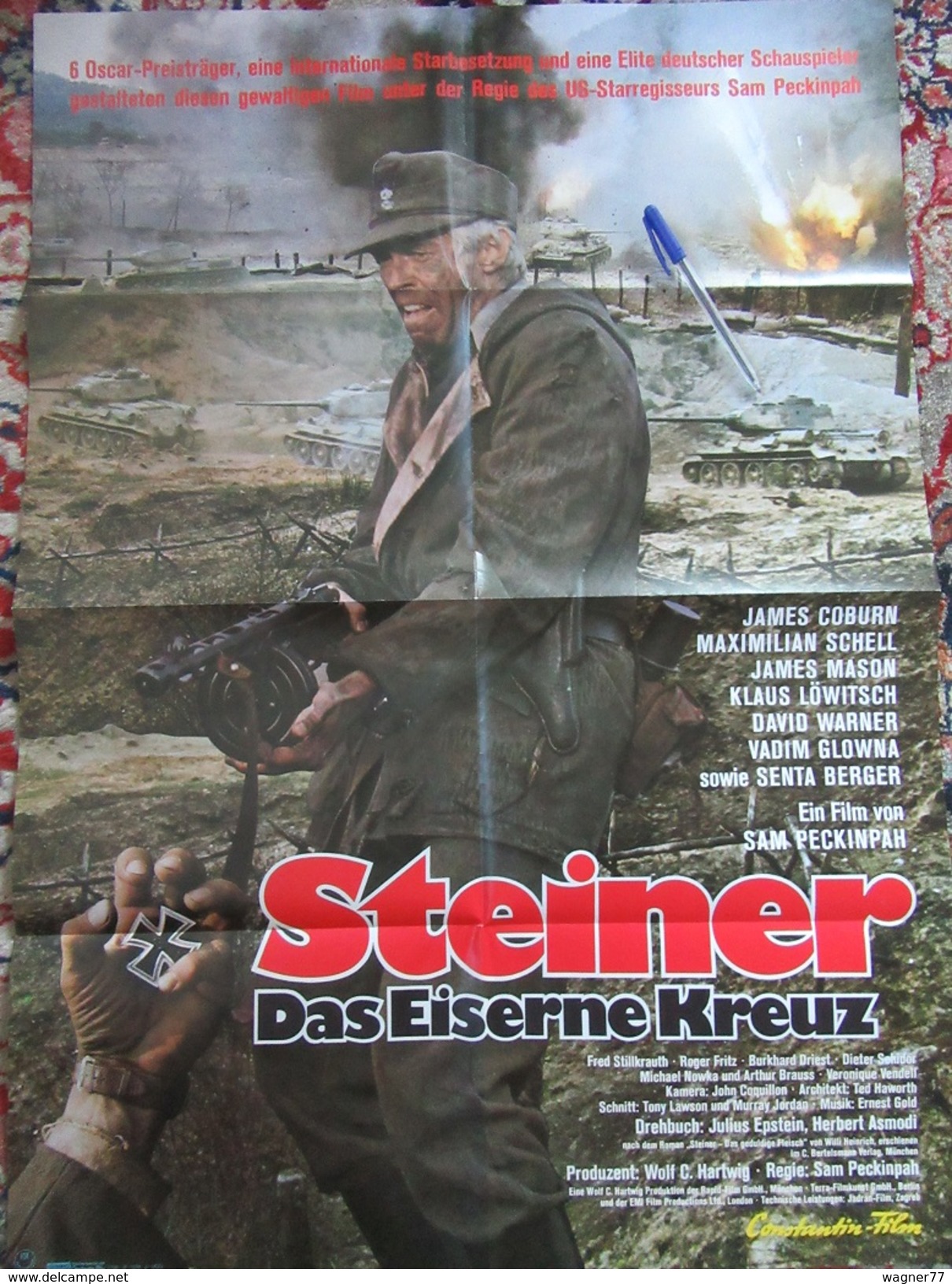 Movie Poster Plakat Steiner Das Eiserne Kreuz Cross Of Iron James Coburn 1977 2. WK WW2 - Affiches & Posters