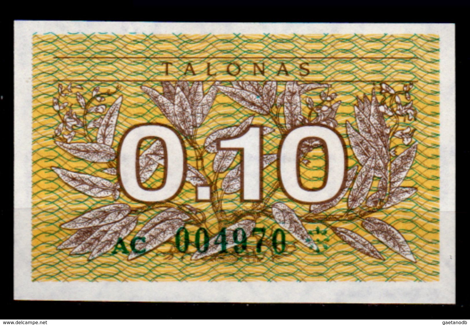 Lituania-001 (Immagine Campone), 0,10 Talonas,1991 - - Lituania