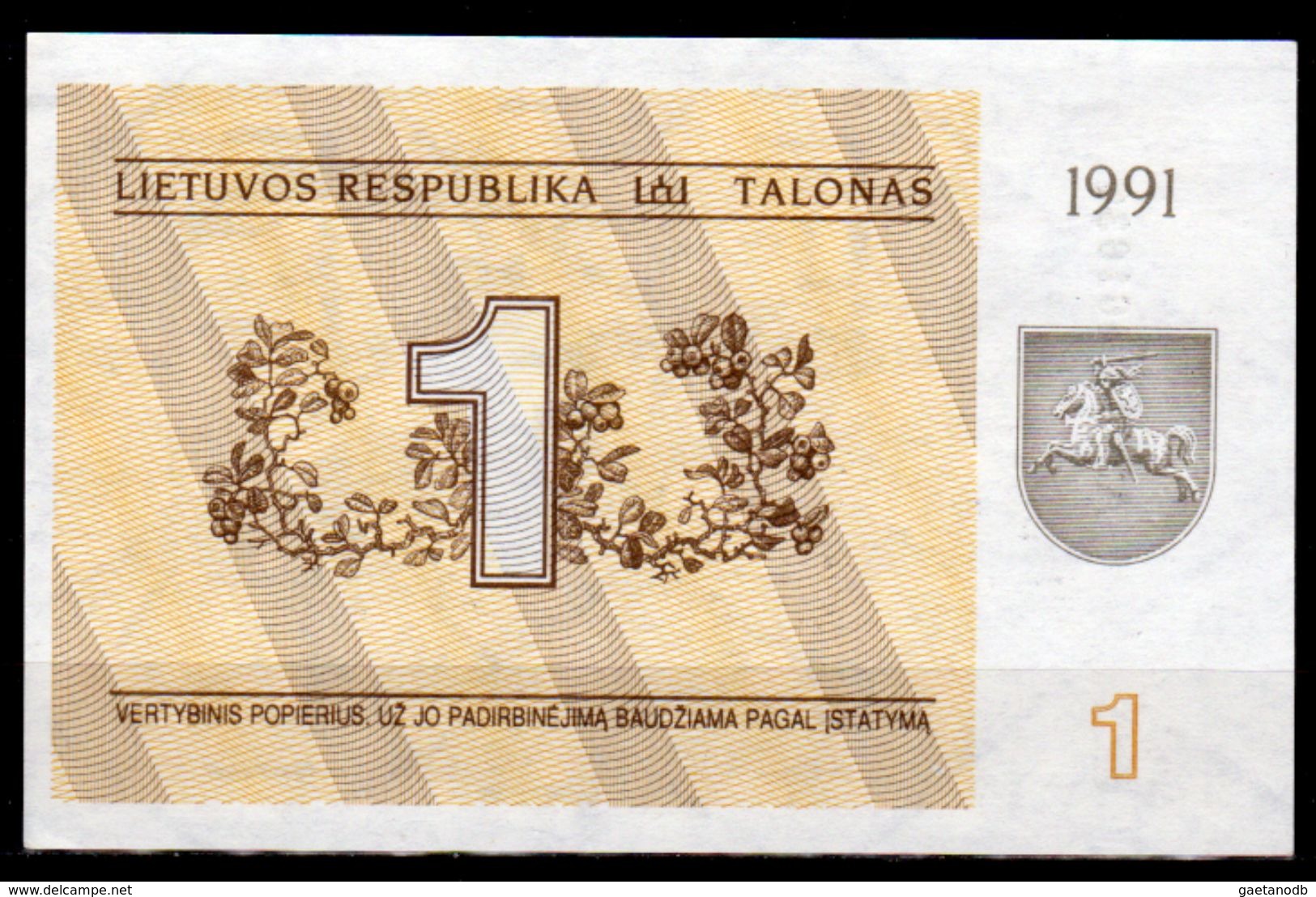 Lituania-006 (Immagine Campone), 1 Talonas,1991 - Disponibili 3 Lotti. - Lituania