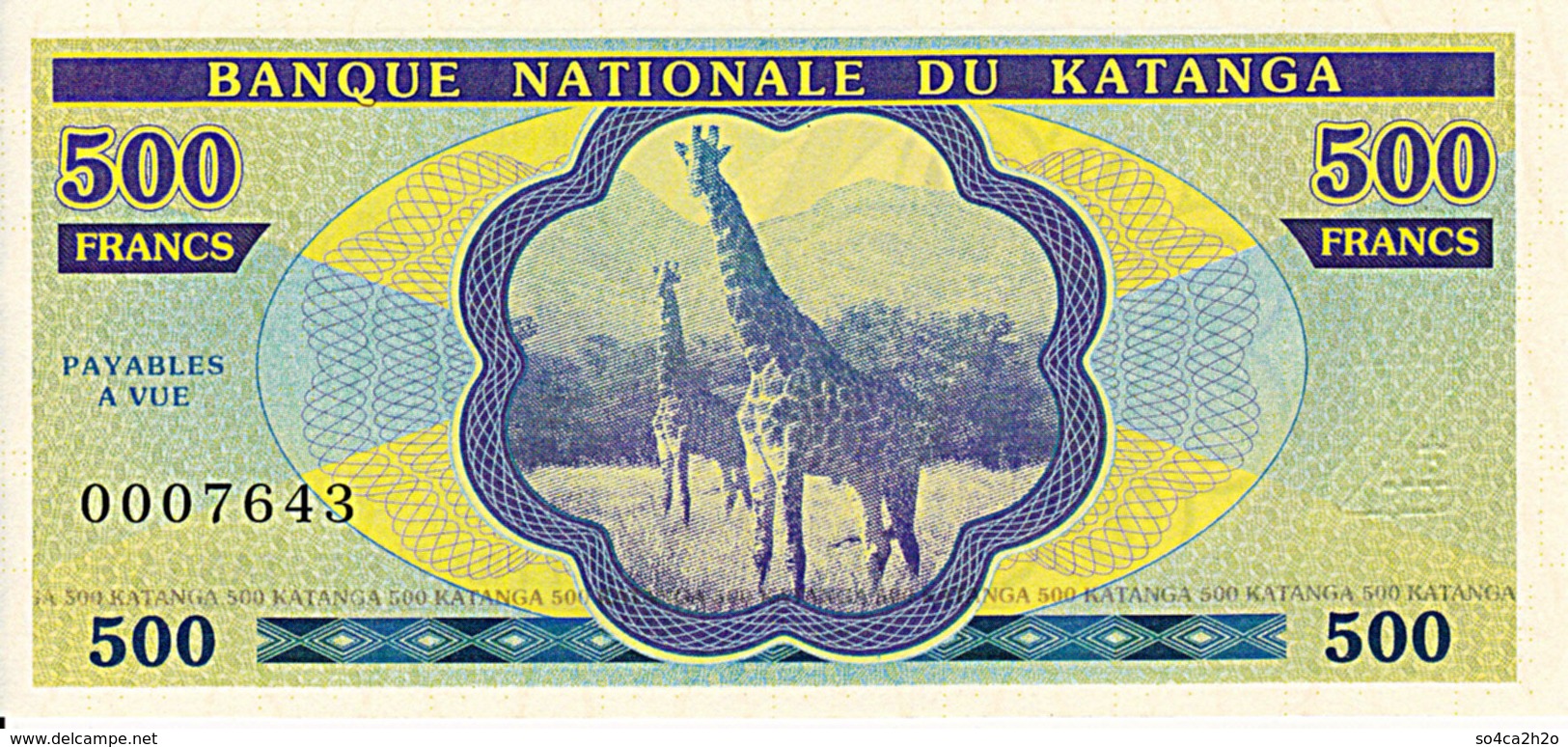 Katanga 500 Francs 2013 émission Privée UNC - Sin Clasificación