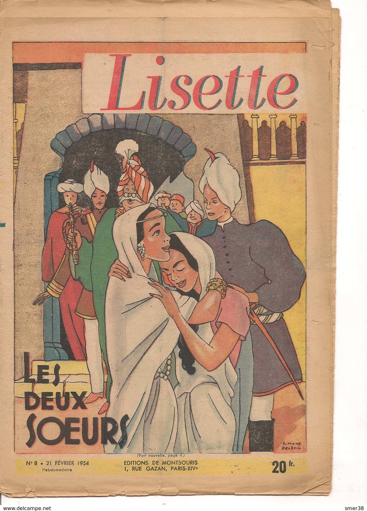 Lisette - Les Deux Soeurs - N°8 - 21 Fevrier 1954 - Lisette