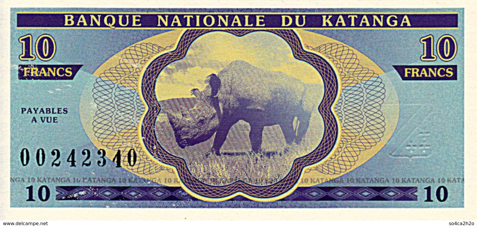 Katanga 10 Francs 2013 émission Privée UNC - Zonder Classificatie