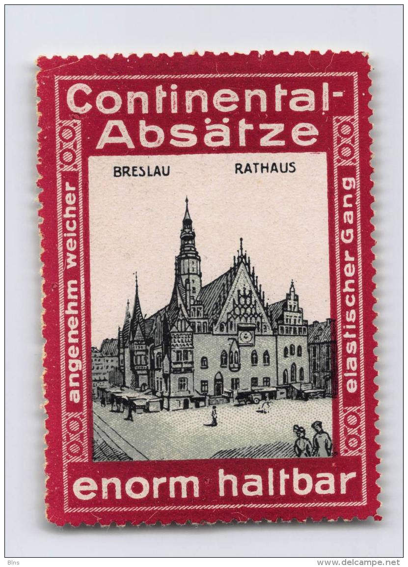 Continental-Absätze - Breslau Rathaus - Vignetten (Erinnophilie)