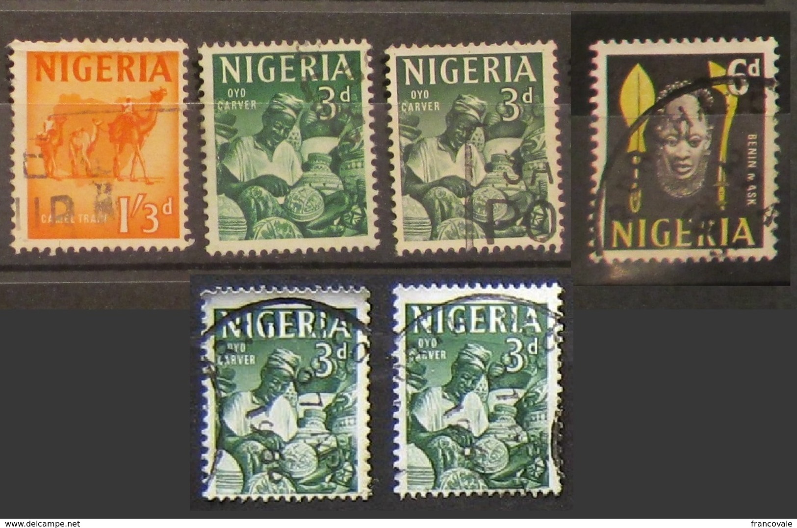 Nigeria 1961 Lot Definitives Camel Oyo Carver Benin Mask - Nigeria (1961-...)