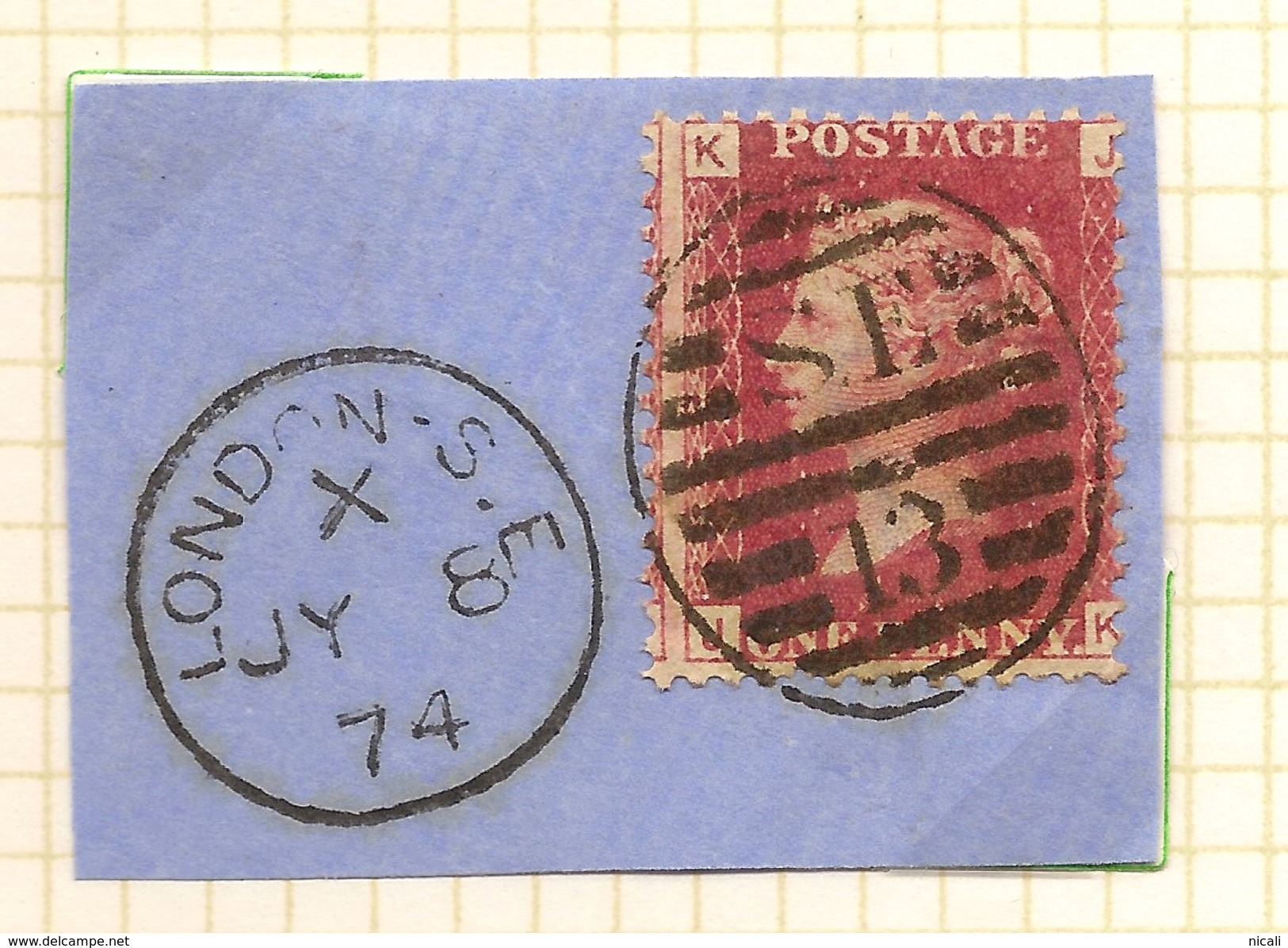 GB 1858 1d On Piece (plate 162) SG 43 U #ABJ017 - Briefe U. Dokumente