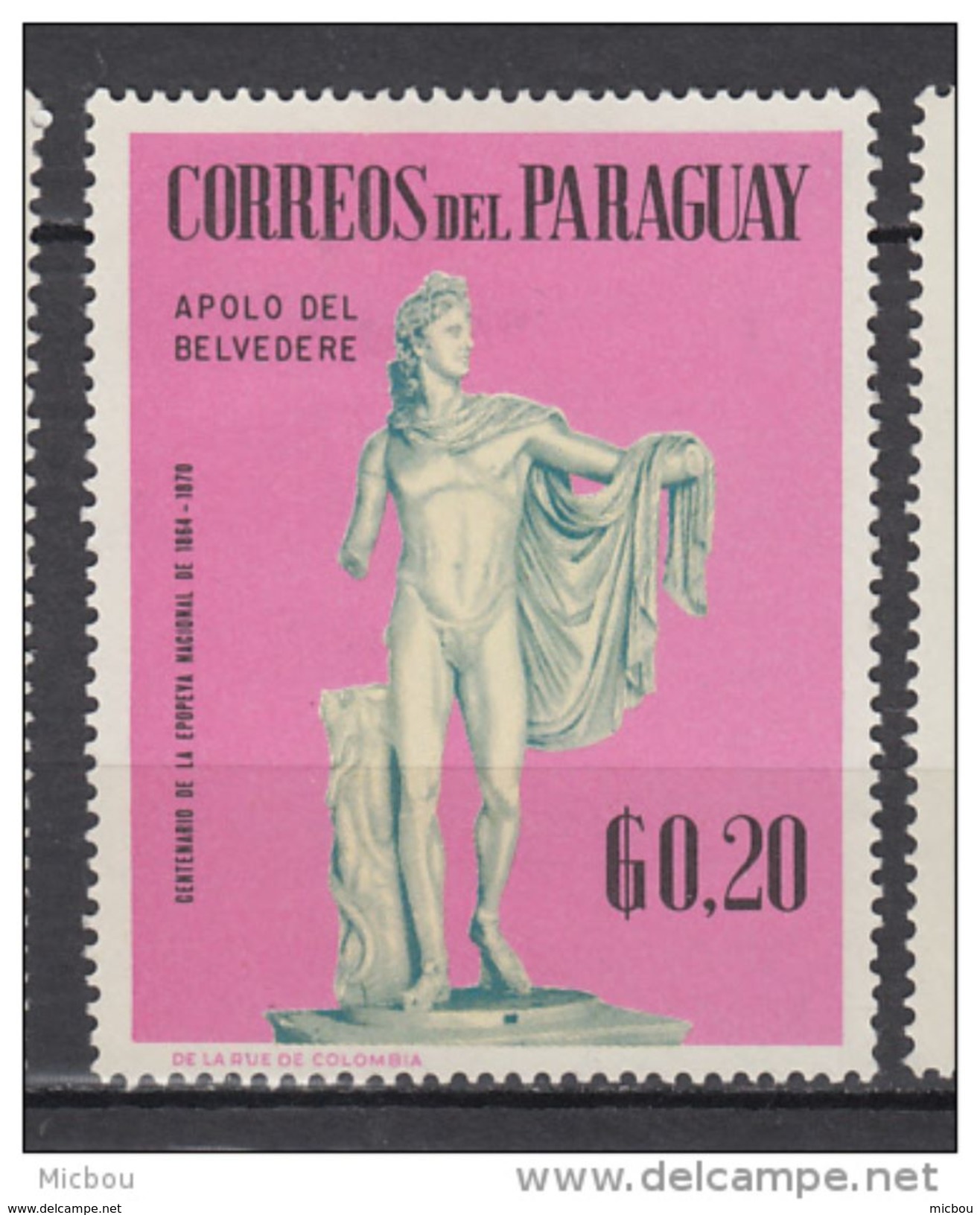 Paraguay, Apollon Du Belvédère, Musée Du Vatican, Mythologie, Mythology, Antiquité, Antiquity - Mythologie