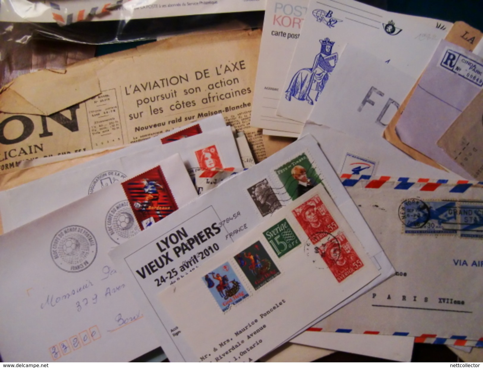 + 750 LETTRES FRANCE / EUROPE & MONDE / CPA / FDC ... DANS UN GROS CARTON