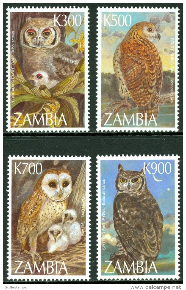 ZAMBIA 1997 OWLS** (MNH) - Eulenvögel