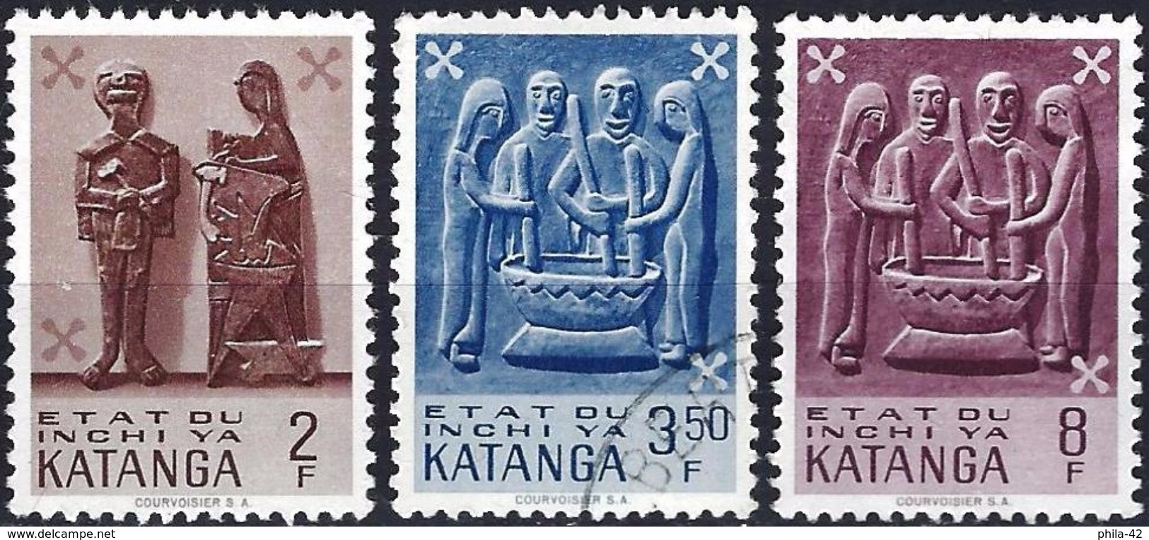 Katanga 1961 - Wood Carvings ( Mi 56... - YT 56... ) MNG/MNH & Used - Katanga