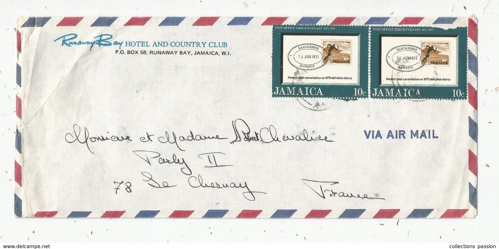 Lettre , JAMAIQUE , JAMAICA , Barneyside 15 Juin 1971 , Runaway Bay Hotel And Country Club - Jamaique (1962-...)