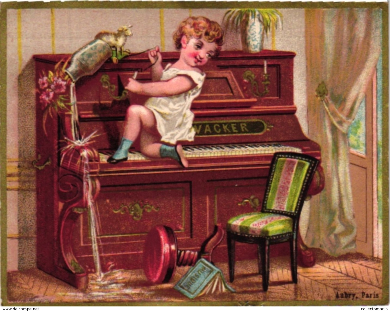 6 Trade Card Music Pub Pianos Wacker Paris Weaver Organs York Pennsylvania  Whtiney Wendell Albany   C1888   Lithography - Other & Unclassified