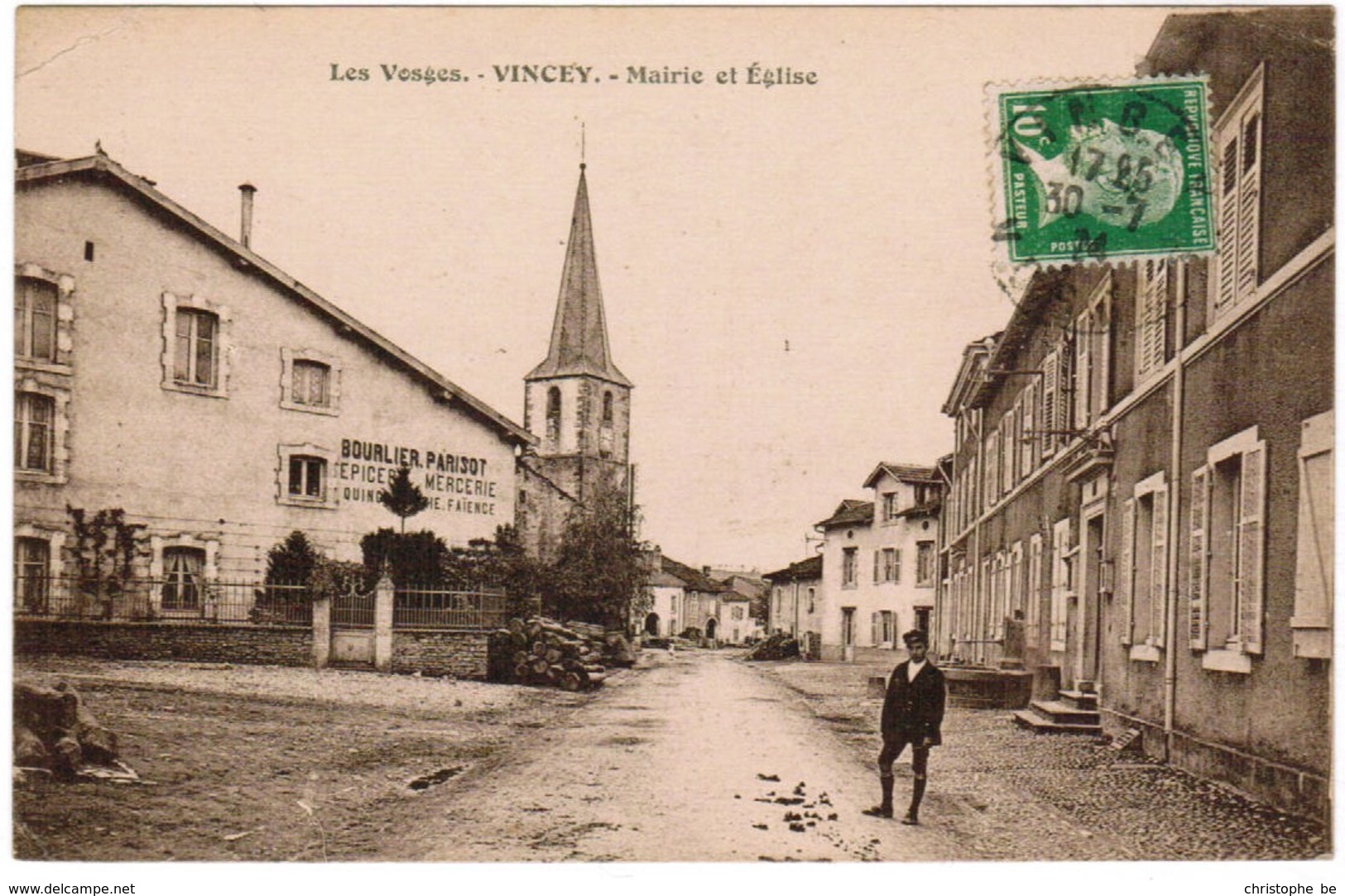 CPA Les Vosges, Vincey, Mairie Et Eglise (pk35468) - Vincey