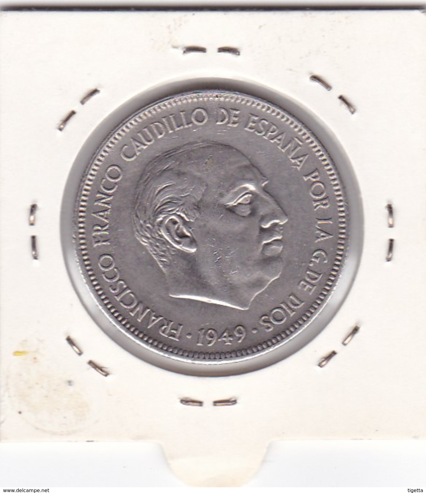 SPAGNA   5 PESETAS   ANNO 1949 (49)  COME DA FOTO - 5 Pesetas