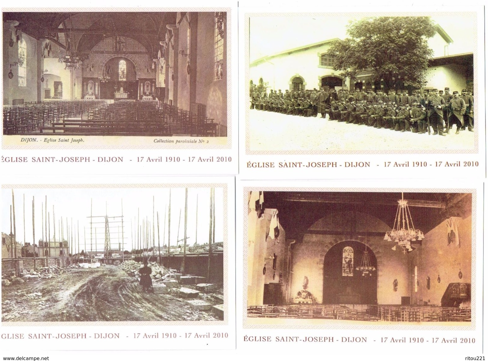 Lot 10 Cartes Modernes - 21 - DIJON - Côte D´Or - Eglise SAINT-JOSEPH 1910/2010 - Grue Soldats écoliers - Dijon