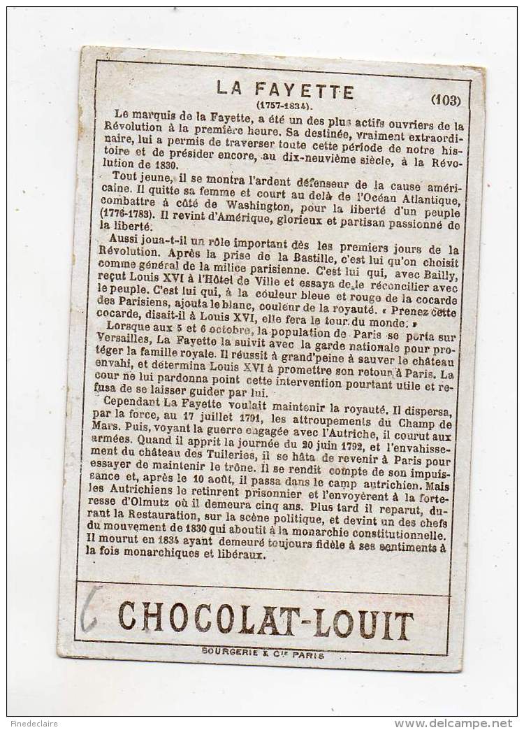 Chromo - Chocolat Louit - Lafayette - Louit