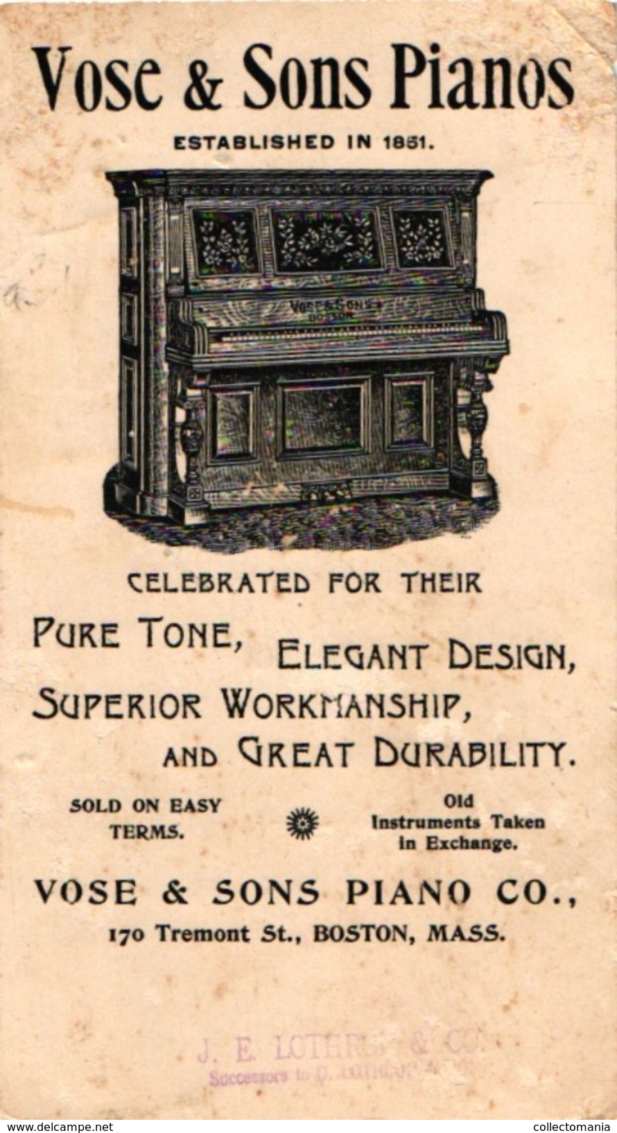 11 Trade Cards   Music  Instruments  c1880  Pub  Vose & Sons Pianos Drumming Trommeln Percussions  Lithography