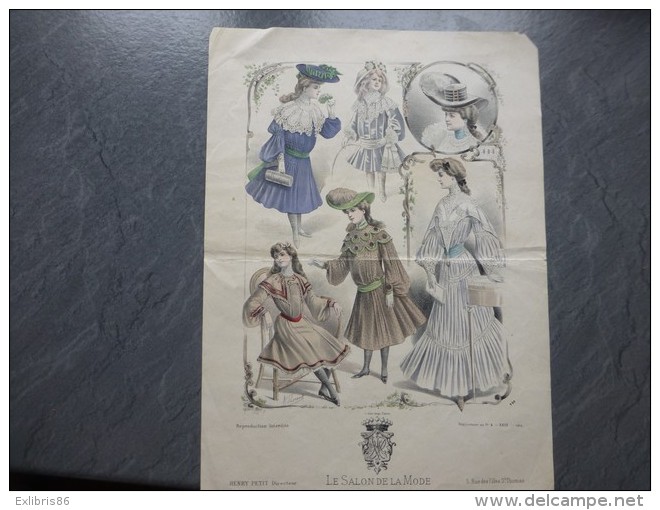 Le Salon De La MODE, Gravure Originale  Colorisée Vers 1900, Lefranc, Ref 833 G 24 - Estampes & Gravures