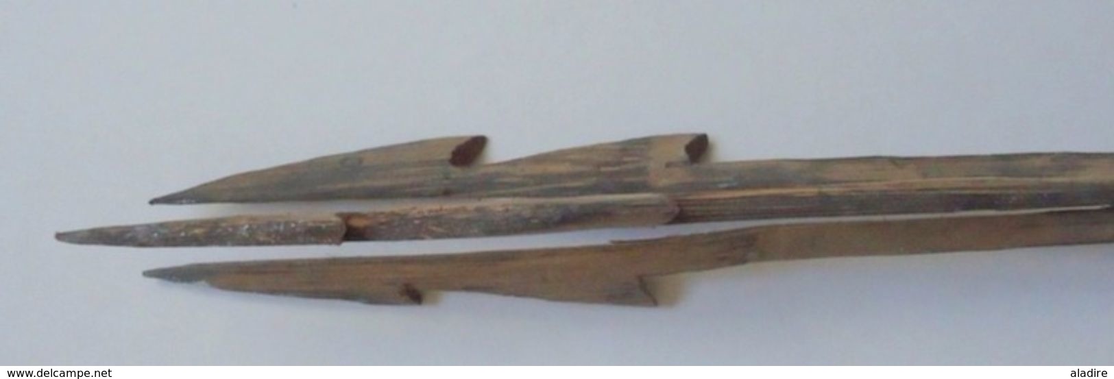 Lance Avec Flèche Tripointe Bois Afrique Ouest  - Longueur Pointe 22 Cm, Flèche 115 Cm - Poids Emballé 800 Grammes - Ancient Tools