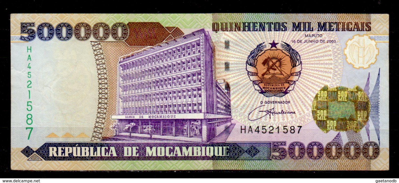 Mozambico-011 - 500000 Meticais - Disponibili - - Mozambico