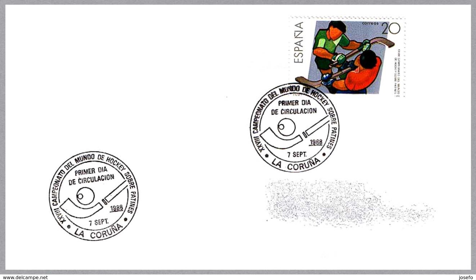 CAMPEONATO DEL MUNDO HOCKEY PATINES. SPD/FDC La Coruña, Galicia, 1988 - Hockey (Field)