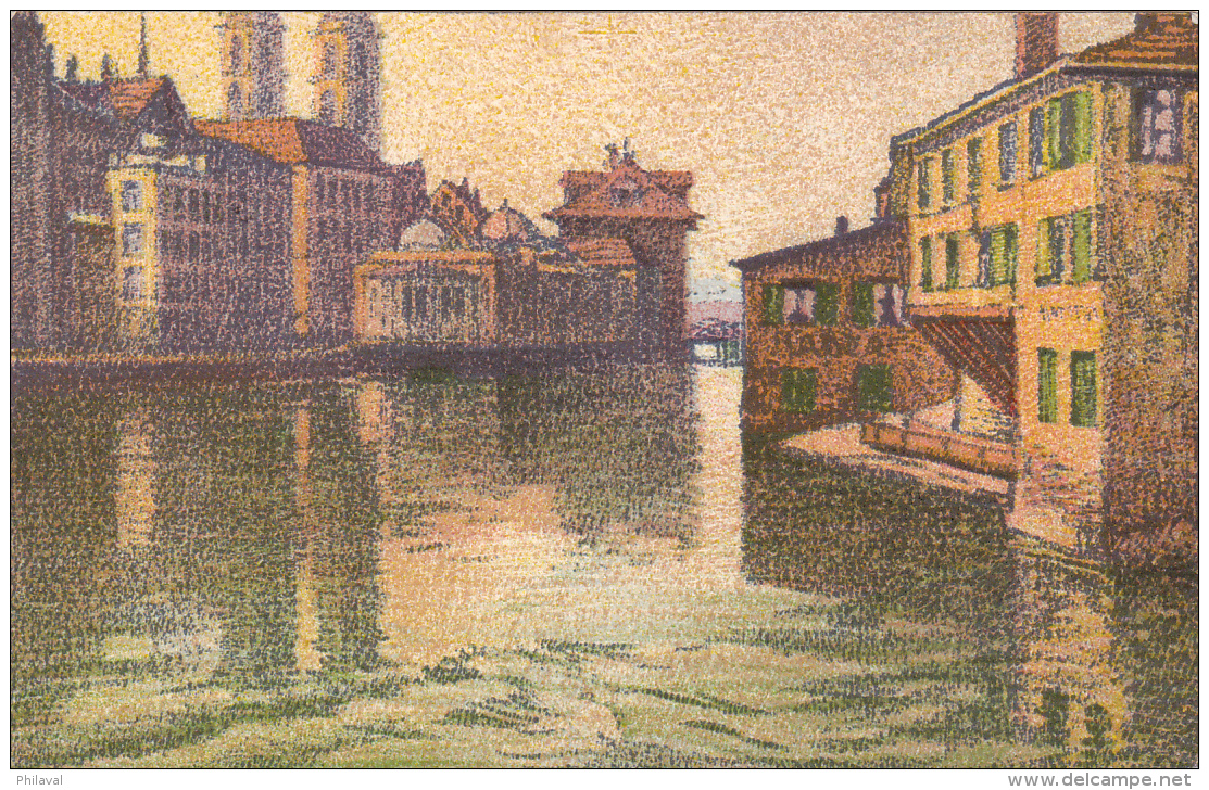 Carte Postale : Zürich Altstadt Vom Ob Muhlesteg Aus ORIG LITH.V. E:E:SCHLATER - 18.V.17 - Steg