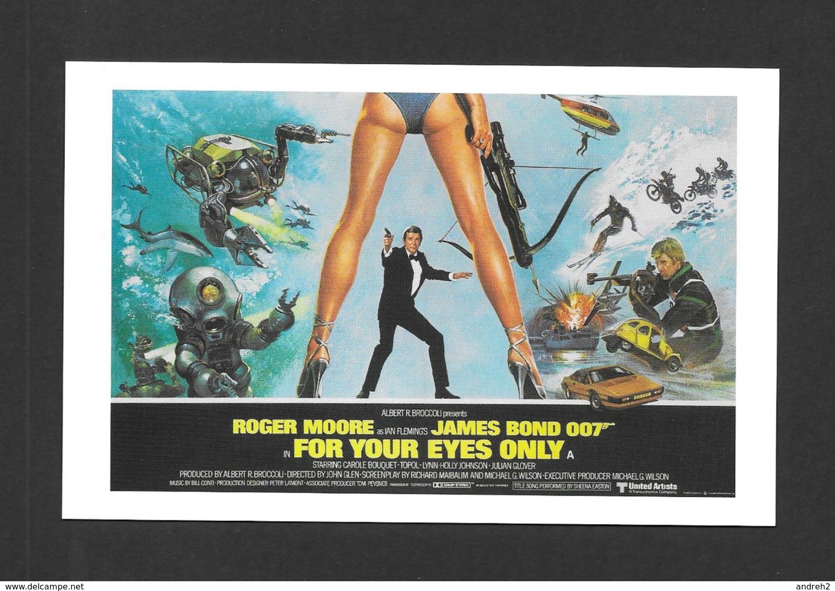 AFFICHES - CARTE POSTALE - CINÉMA - JAMES BOND AGENT 007 -  UK  POSTER  ROGER MOORE - FOR YOUR EYES ONLY (1981) - Affiches Sur Carte