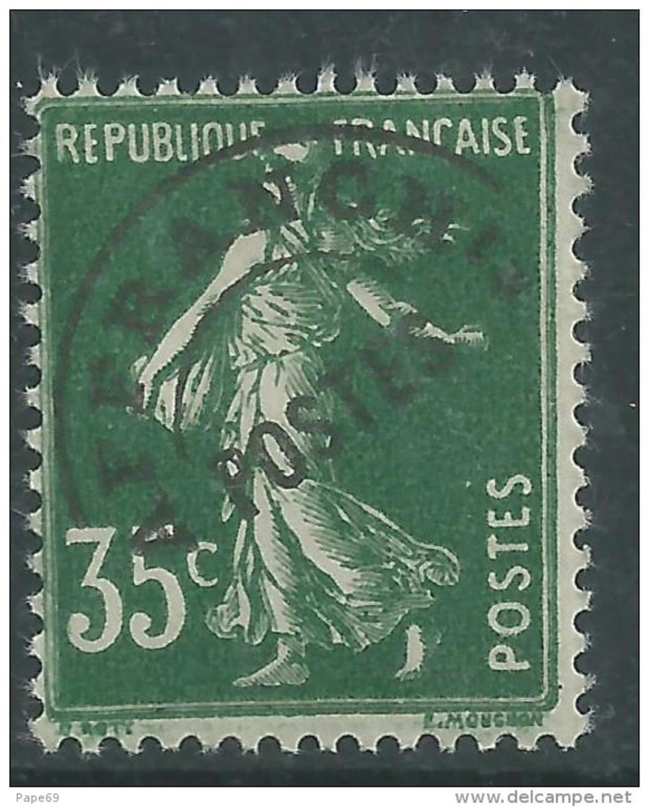 France  Préoblitéré N° 63 XX  Type Semeuse Fond Plein : 35 C. Vert  Sans Charnière, TB - 1893-1947